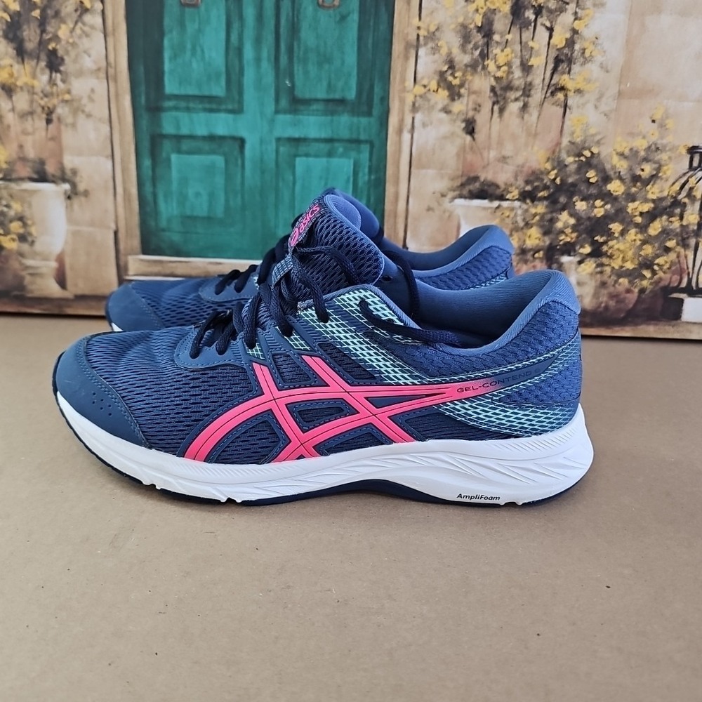 ASICS Women's Gel Contend 6 Grand Shark Pink Glo Running Shoes Sz 10